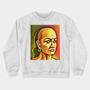 Chanakya Snow Portrait | Chanakya Artwork 15 Crewneck Sweatshirt